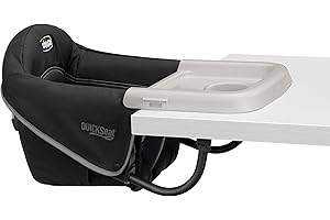 Chicco QuickSeat Hook-On Chair, Portable High Chair for Babies and Toddlers, for Children up to 37 lbs., Travel-Friendly | Graphite/Grey