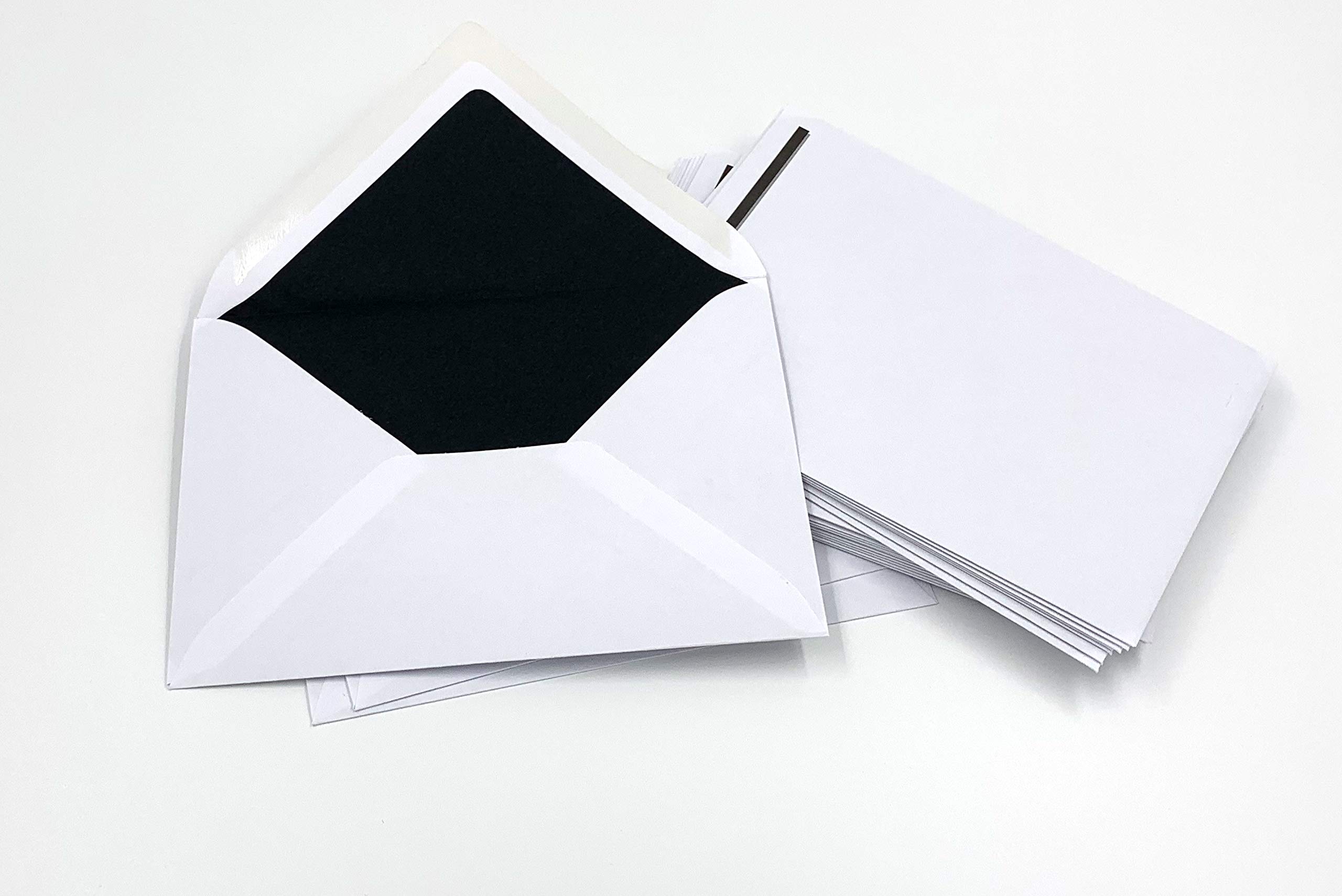 25 Mourning Envelopes, C6 = 162 x 114 mm, with Black Silk Lining and Black Bar
