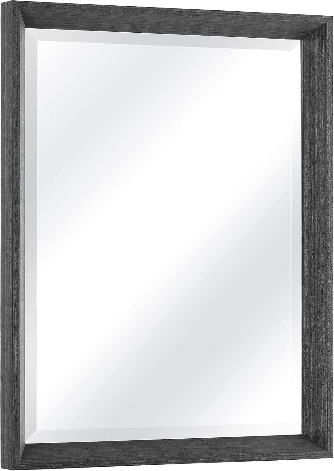 Mosearon 20x28 Wood Frame Beveled Wall Mirror, Rustic Rectangular Mirror Farmhouse Decor, Vertical or Horizontal Hanging, for Bathroom Vanity, Living Room or Bedroom or Entryway Decoration, Black