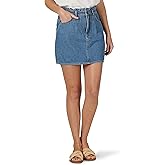 Lee Womens High-Rise Paperbag Mini Jean Skirt