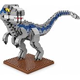 IBLOTIME Velociraptor Micro Brick Dinosaur Building Set, 870 PCS | Velociraptor Shape, Dynamic Pose, Micro Bricks, Display Base, Desk Shelf Decor, Ages 14+