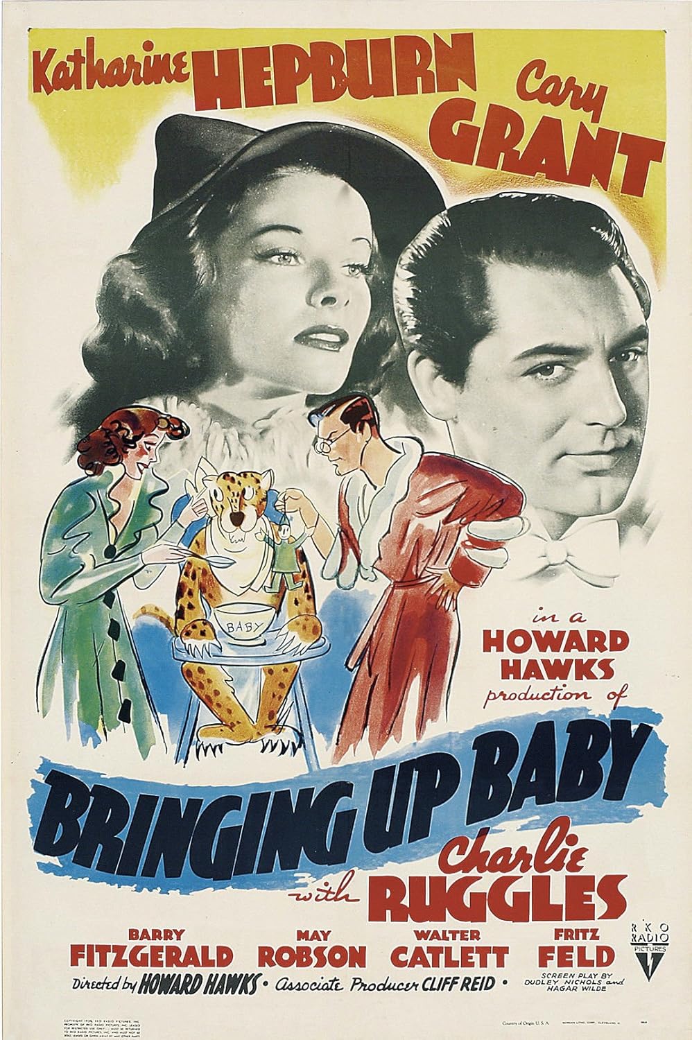 Amazon.com: Da Bang Bringing UP Baby Movie Poster 1938 Cary Grant Katharine  Hepburn Hollywood 24x36inch: Posters & Prints