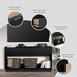 Prepac Black Simply Modern Entryway Table, Narrow