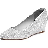 mysoft Women's Wedge Pumps Low Heel Closed Toe 2in Dress Shoes