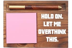 EFFJNSG Let Me Overthink This Sticky Note Holder, Funny Office Desk Organizer, Anxiety Humor Gift for Coworkers, Friends, Self-Stick Note Pad Holders EDP127