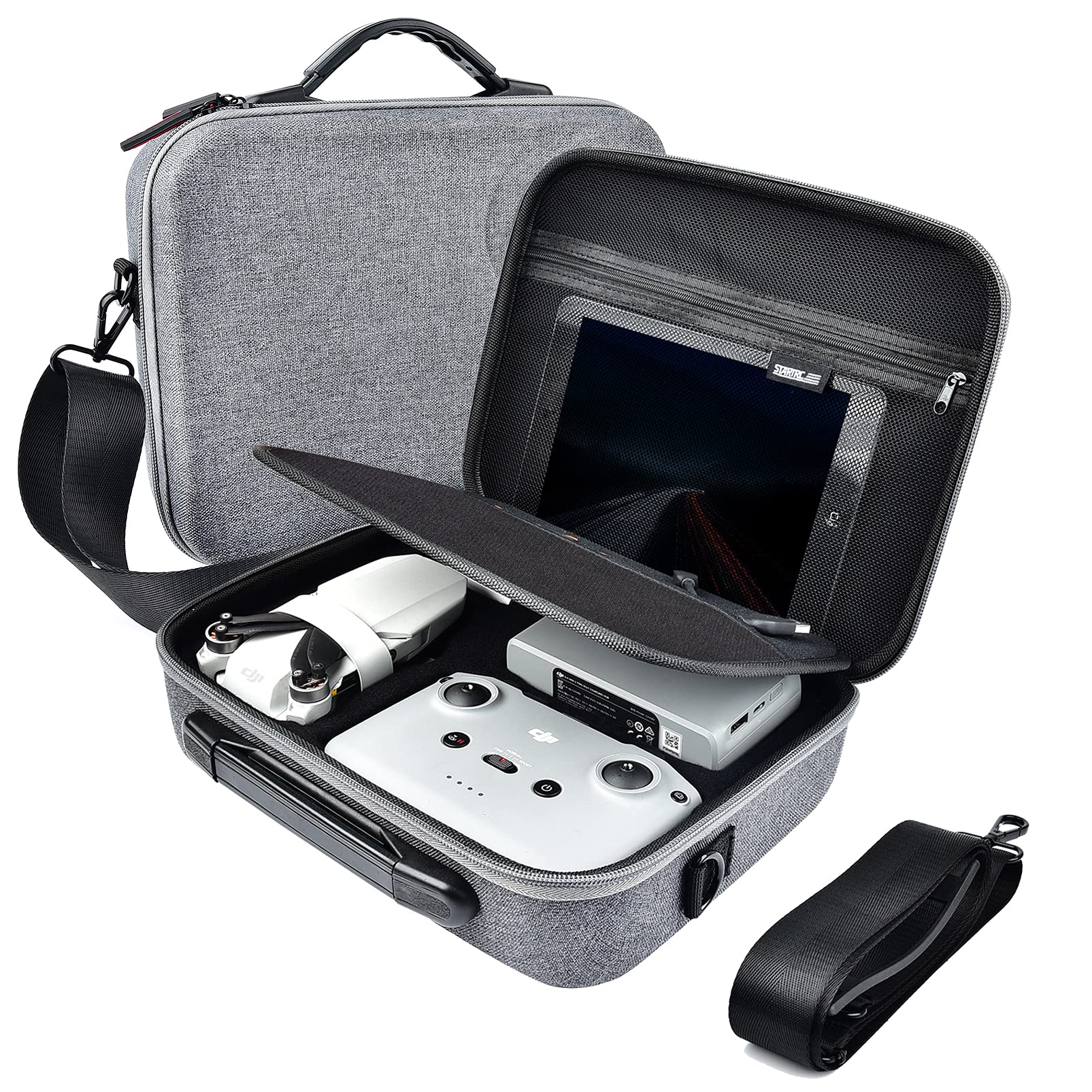 iEago RC Mini 2 Portable Waterproof Shoulder Bag Adjustable Shoulder Hard Case Travel Carrying Case with Shoulder Strap for DJI Mavic Mini 2 Drone and Accessories (Not for Mavic Mini)