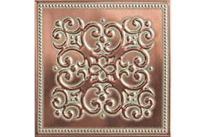 Wall Wear 10-Pack Peel and Stick Metal Tiles – 8" x 8" Patina Copper Design, Water-Resistant Aluminum Backsplash for Kitchen,