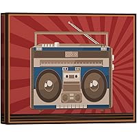 SIGNWIN Canvas Wall Art Retro Cassette Mix Tape in Rainbow Color Background Music Sound Illustrations Pop Art Vintage Colorful for Living Room, Bedroom, Office - 12x18 inches