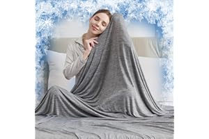 CHOSHOME Cooling Blanket King Size, Cooling Blankets for Hot Sleepers, Q-Max>0.5 Cooling Blanket, Lightweight Breathable Thin Blanket, Summer Blanket for Night Sweats, 90"× 108", Grey