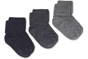 Woolino Wool Baby Socks, Washable Merino Wool Infant Toddler Kids Socks, Newborn to 8 Years (Pack of 3)