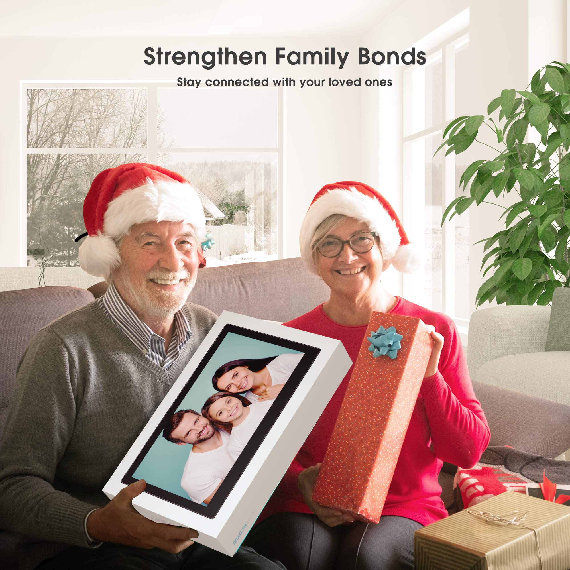 Dragon Touch Classic 15 Digital Picture Frame, 15.6” FHD Touch Screen WiFi Digital Photo Frame Instant Share Photos and Videos via App, Email, Cloud, Wall Mountable, Portrait and Landscape , Black