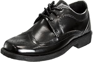 Josmo Boys Classic Comfort Oxford Shoe - Wing Tip Formal Dress Shoes lace up (Colors: Black/Brown/White) (Sizes: 7-10 Toddler / 11-2 Little Kid / 3-6 Big Kid)