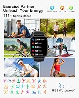 LLKBOHA Smart Watch Men Women 1.85 inch Fitness Tracker 110+ Sports view 3