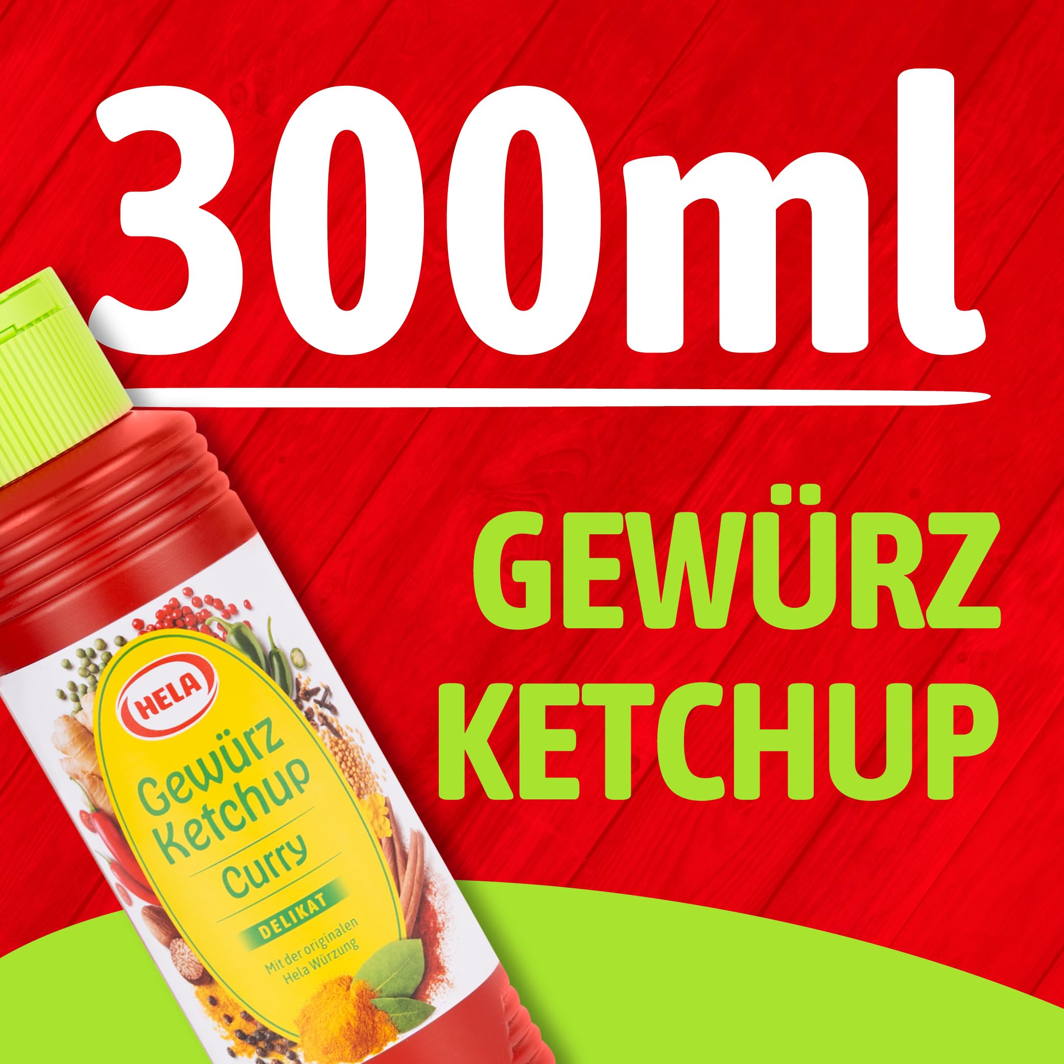 HELA - Gewürz Ketchup Curry delikat 300 ml - veganer Curry Ketchup - lieblich-würziger Ketchup mit Currygeschmack, glutenfrei, laktosefrei, ohne Konservierungsstoffe - für Pommes, Grillgut & Gemüse 3