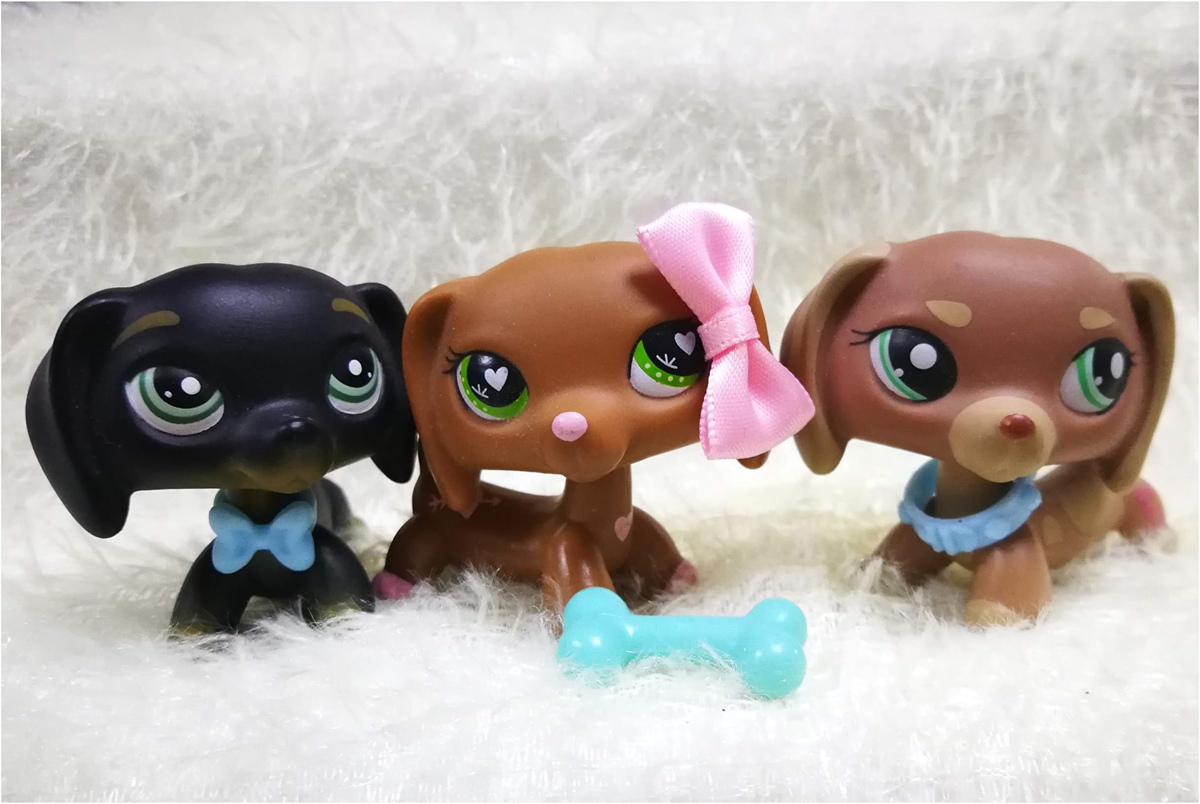 LPSBEST LPS Dachshund 325 556 1751 Black Pink Brown Dog Puppy Action Figures Lot with Accessories Kids Boys Girls Collection Gift