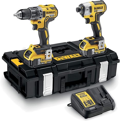 Dewalt Dck266p2 Qw Perceuse Visseuse A Percussion Brushless Visseuse A Chocs Brushless 2 Batteries 18v 5ah Li Ion Coffret Toughsystem Jaune Amazon Fr Cuisine Maison