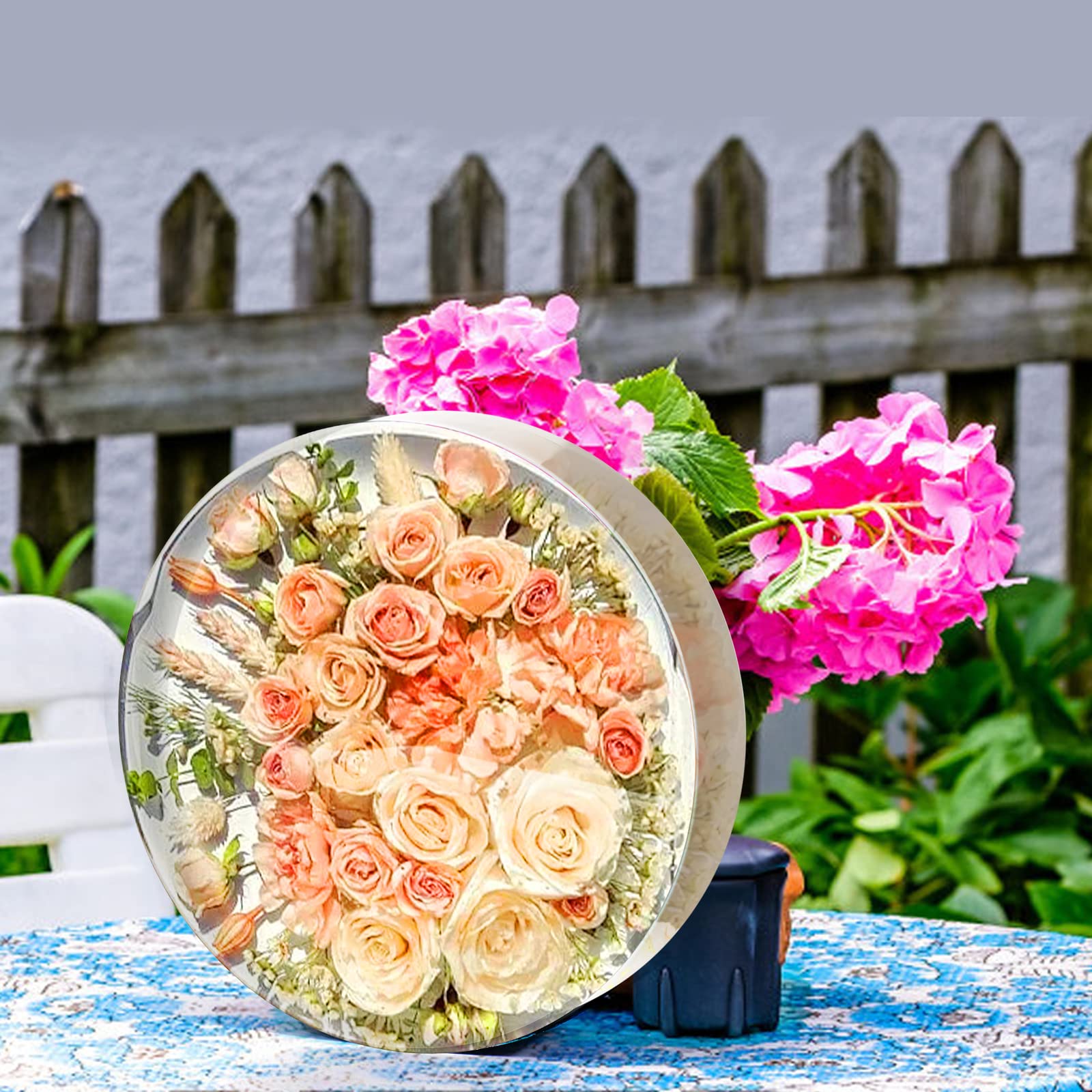 9 Inch Large Resin Molds, BABORUI Upgraded Round Silicone Molds for Resin Casting, Deep Circle Epoxy Resin Molds for Home Wall Decor, Desktop Decoration, Flowers Preservation