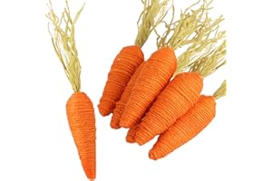 DDLP 6pcs Easter Carrot Decor Fabric for Table Easter Party Easter Gifts Easter Basket Stuffers Artificial Carrot Vegetable (Twine, 1)