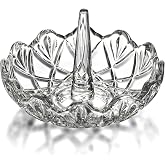 Clear Crystal Ring Holder Dish Wavy Jewelry Tray Wedding Decor | Clear Crystal Glass Wavy Ring Holder Jewelry Tray Organizer Dish for Rings Earrings Wedding Party Home Office Display