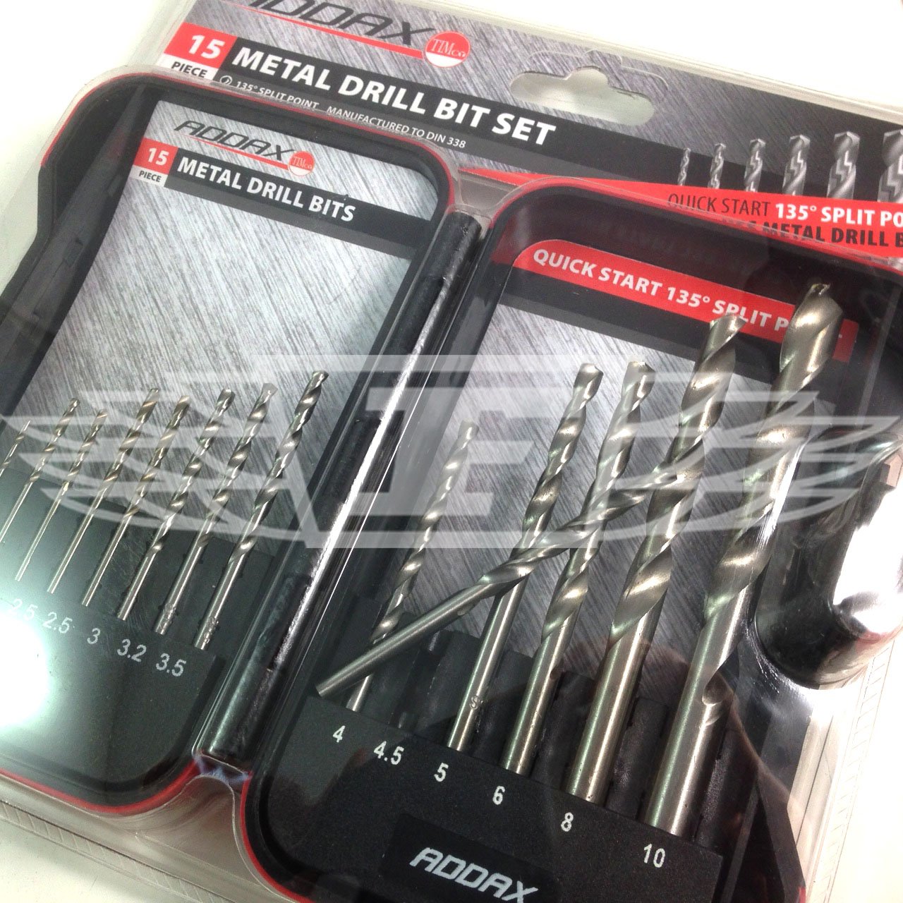 Addax 17 Piece HSS Metal & Masonry Drill BIT Set Carbide Drill DIN 338 (AK8)