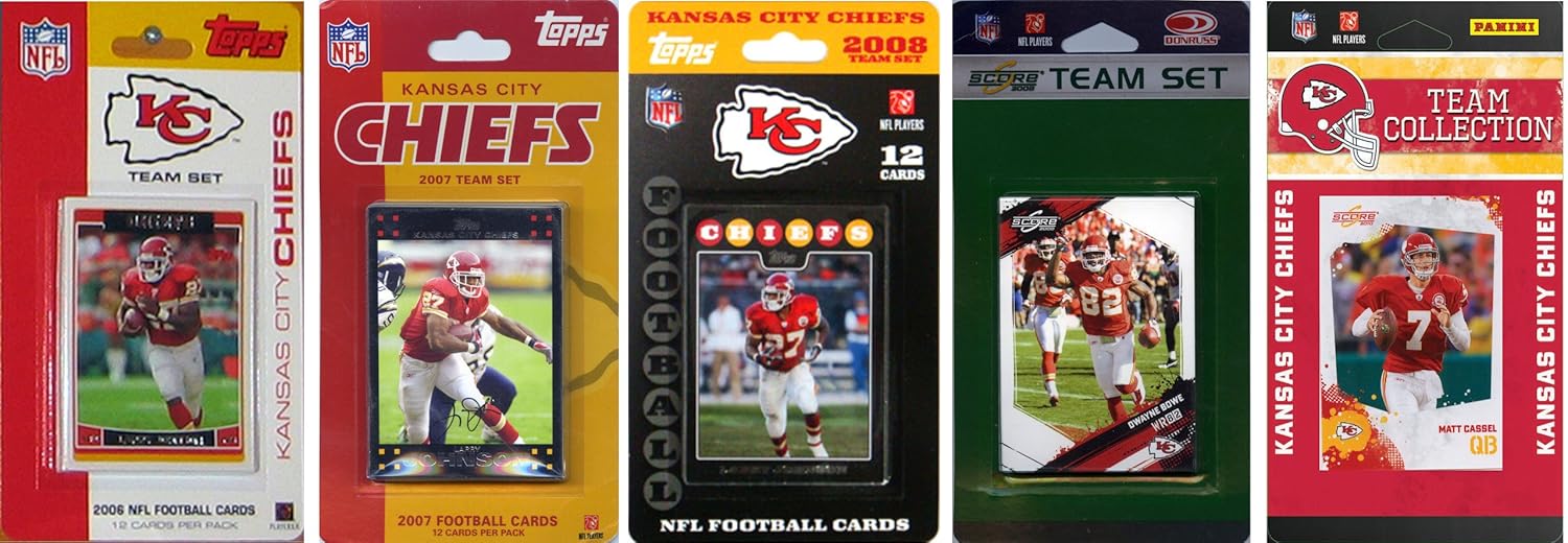 NFL Kansas City Chiefs 5 Different Licensed Trading Card