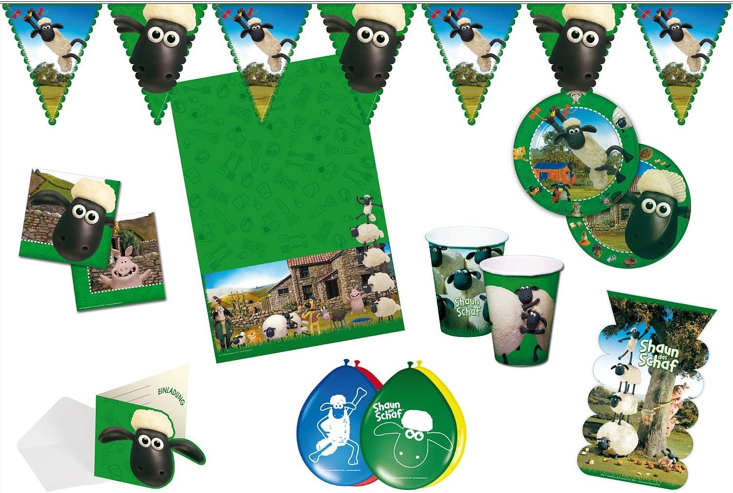 Kit spécial fête "Shaun le mouton" 62 pcs Amazon.fr Jeux et Jouets