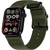 Hiking Trail Nylon Band - The Original Rugged, Water-Resistant, Soft Woven Nylon Band with Steel Hardware - Compatible with Apple Watch Bands for Men & Women - 42mm 41mm 40mm, iWatch SE 3 2 1 & All Series (Army Green)