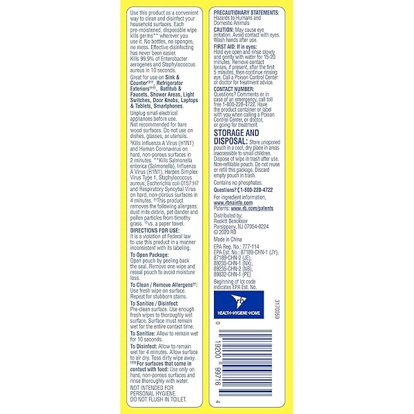 LYSOL DISINFECTING WIPES – LEMON & LIME BLOSSOM FLATPACK 80 CT. (PACK OF 1)