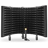 Aokeo Studio Recording Microphone Isolation Shield, Pop Filter.High density absorbent foam is used to filter vocal. Suitable 