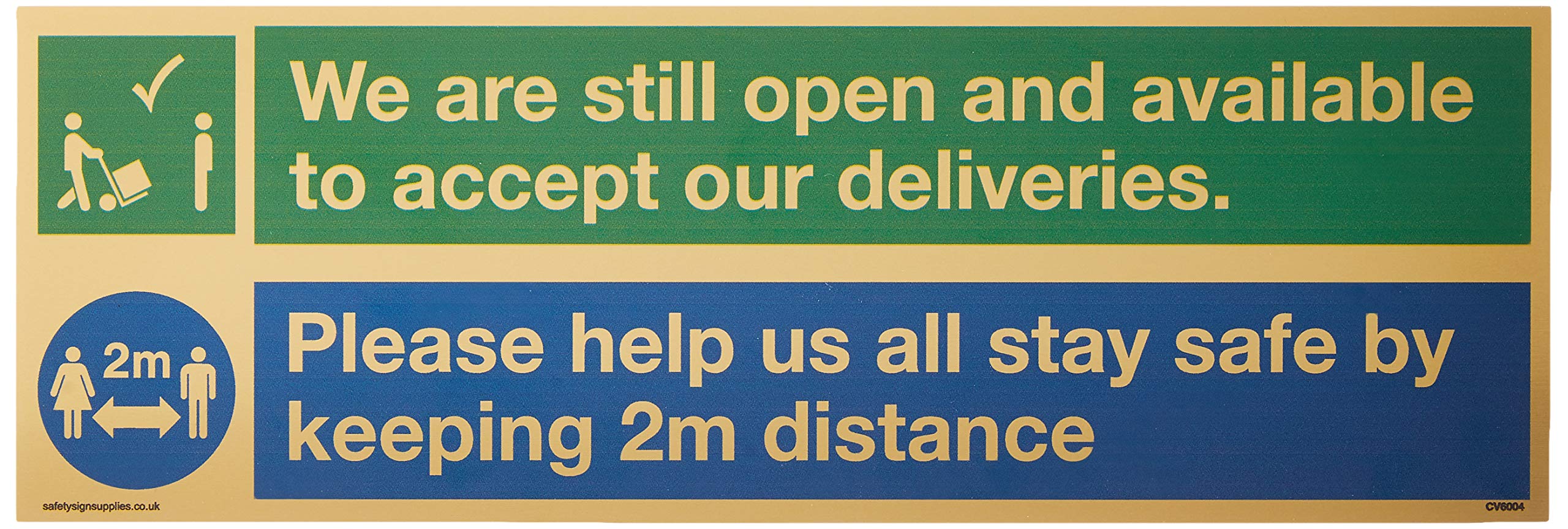 We are still open and available to accept our deliveries. Please help us all stay safe by keeping 2m