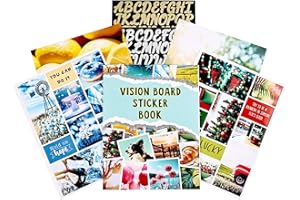 Diuhofart Kit de tableau de vision, 16 feuilles d'autocollants pour tableau de vision et 4 feuilles de papier décoratif avec 