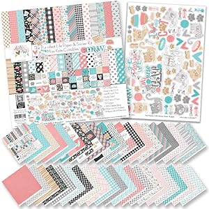 Paper & Sticker Kit - The Purrrfect Life - for Cats & Kittens - 17 Double-Sided 12x12 Papers with 33 Designs & 1 8X12 Sticker Sheet - Scrapbooking Card Making Crafting - by Miss Kate Cuttables