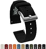 BARTON Canvas Quick Release Watch Band Straps - Choose Color & Width - 18mm, 20mm, 22mm
