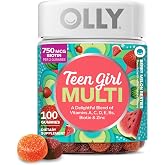 OLLY Teen Girl Multi Gummy, Healthy Skin and Immune Support*- 100 Count | Kids Support, 14 Key Vitamins, Minerals, Biotin &amp; Antioxidants, Gluten Free, No Synthetic Colors, No Synthetic Flavors