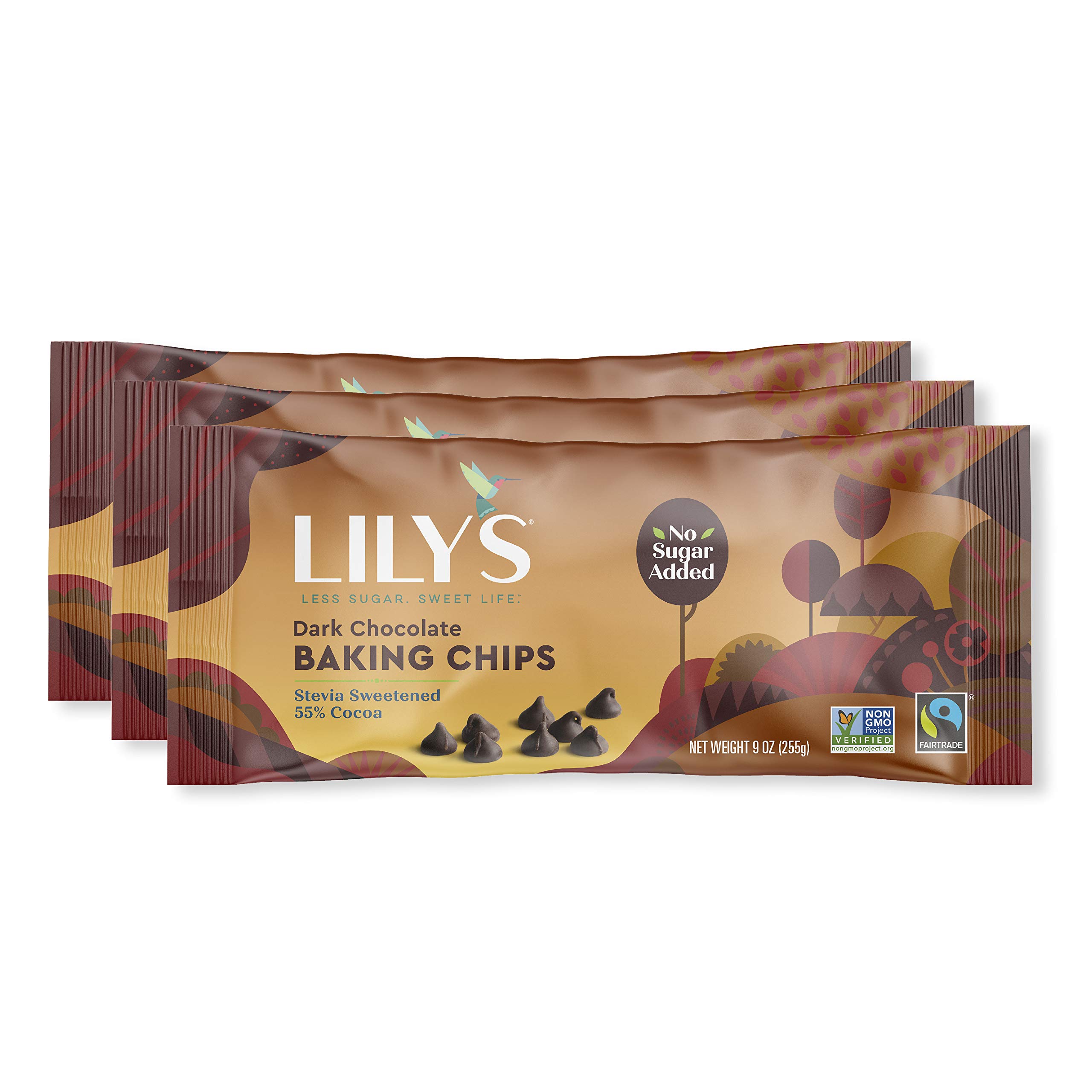 Dark Chocolate Chips by Lily's Stevia Sweetened, No Added Sugar, Low