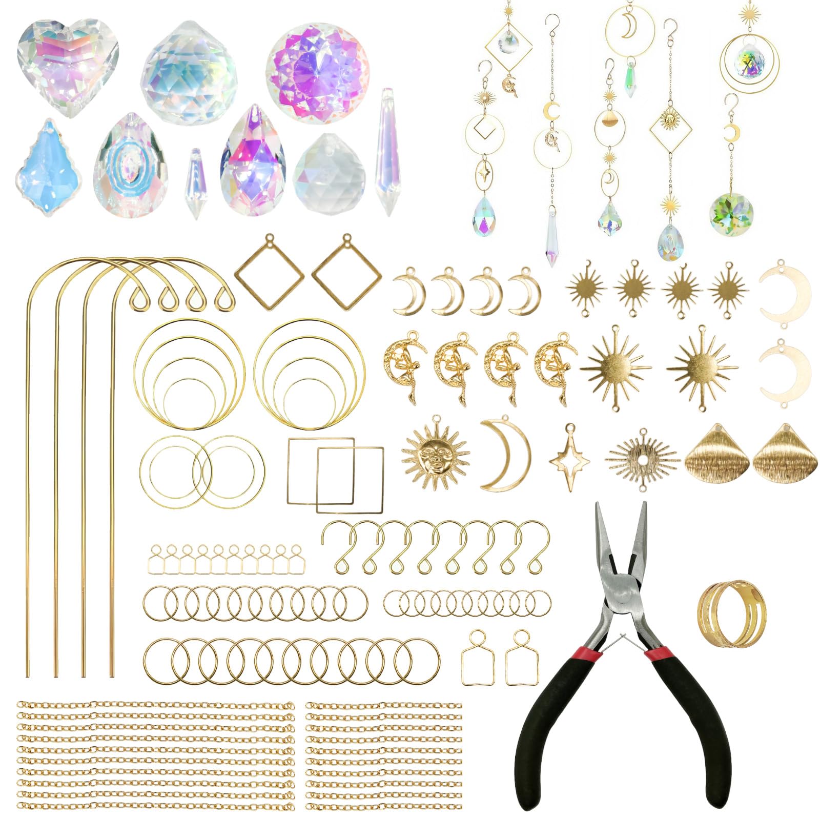 260PCS Plant Pot Suncatcher Kit DIY Crafts for Adults Windows Crystal Sun Catcher Making Supplies Home Garden Yard Decor Flower Pots Art and Crafts for Women Birthday Valentines Present