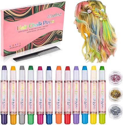 Hair Chalk Pens Temporary Hair Chalks Colour Pens Set Washable