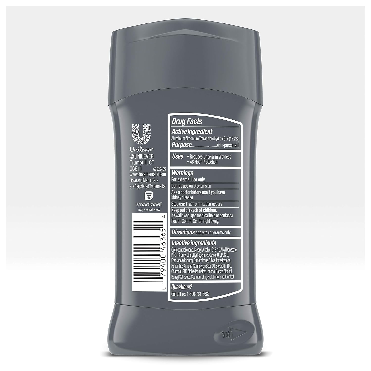 Dove Men+Care Antiperspirant Deodorant Stick Tough on Sweat, Not on Skin Charcoal 48 Hour Sweat and Odor Protection 2.7 oz 4 Count : Beauty
