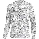 HUK Mens Pursuit Crew Long Sleeve Shirt, Sun Protecting Fishing Shirt