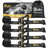 Onesnt 4Pcs E-Track Ratchet Straps|2” x18 ft e Track Ratchet tie Down Straps for 4800 lbs Break Strength Heavy Duty etrack Cargo Strap System Tie Down Ratcheting Strap|E Track Spring Fittings