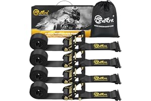 TOBUMO 4Pcs E-Track Ratchet Straps|2” x18 ft e Track Ratchet tie Down Straps for 4800 lbs Break Strength Heavy Duty etrack Cargo Strap System Tie Down Ratcheting Strap|E Track Spring Fittings for Truck