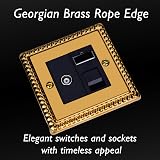 Varilight XGG2 Double DataGrid Plate Georgian Brass 2-Gang Faceplate view 3