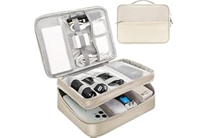 VOCUS Electronic Organizer, Double Layer Travel Cable Organizer Bag Large Waterproof Electronic Accessories Storage Case for 