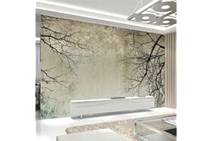 Modern Art Wall Mural, Tree Branch Sky Peel and Stick Self-Adhesive Wallpaper, Removable Large Art Wall Decor Painting for Be