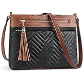 BOSTANTEN Crossbody Purses for Women Medium Shoulder Bag Quilted Handbags with Zipper Pocket