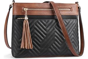 BOSTANTEN Crossbody Purses for Women Medium Shoulder Bag Quilted Handbags with Zipper Pocket