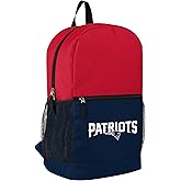 FOCO NFL Officially Licensed Football Team Color Primary Logo 2 Tone Big Logo Color Block School Bag Travel Backpack - New England Patriots