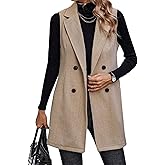 ZILIN Long Vest for Women Sleeveless Blazer Fall Jackets Work Office Cardigan Outerwear