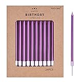 PHD CAKE Purple Long Thin Metallic Birthday Candles