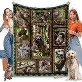 Sloth Blanket for Women & Men, Soft Cozy Lightweight Warm Flannel Blanket Throws for Sofa Living Room Decor, 60